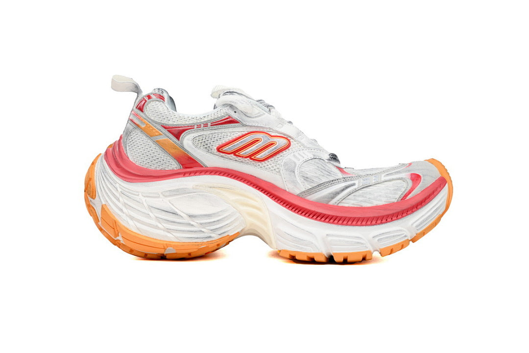 Balenciaga 10XL White Red Orange Chunky Sneakers