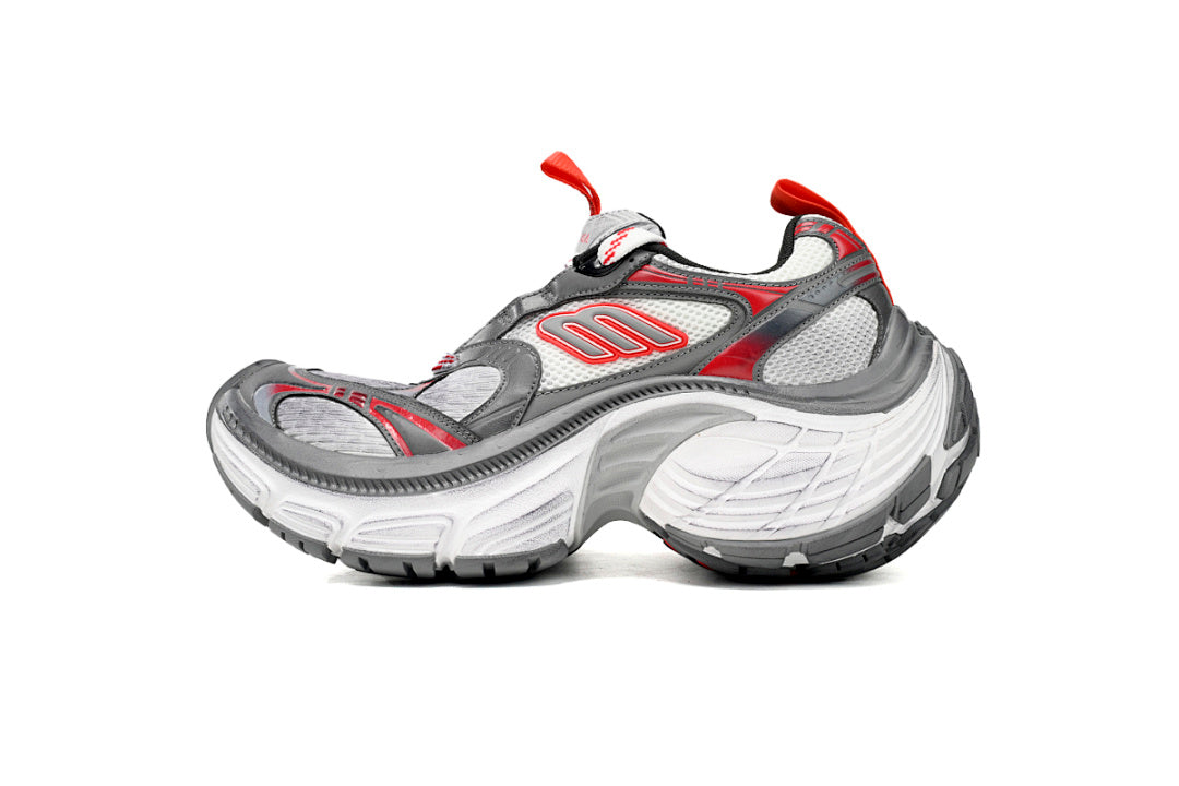 Balenciaga 10XL White Grey Red Chunky Sneakers