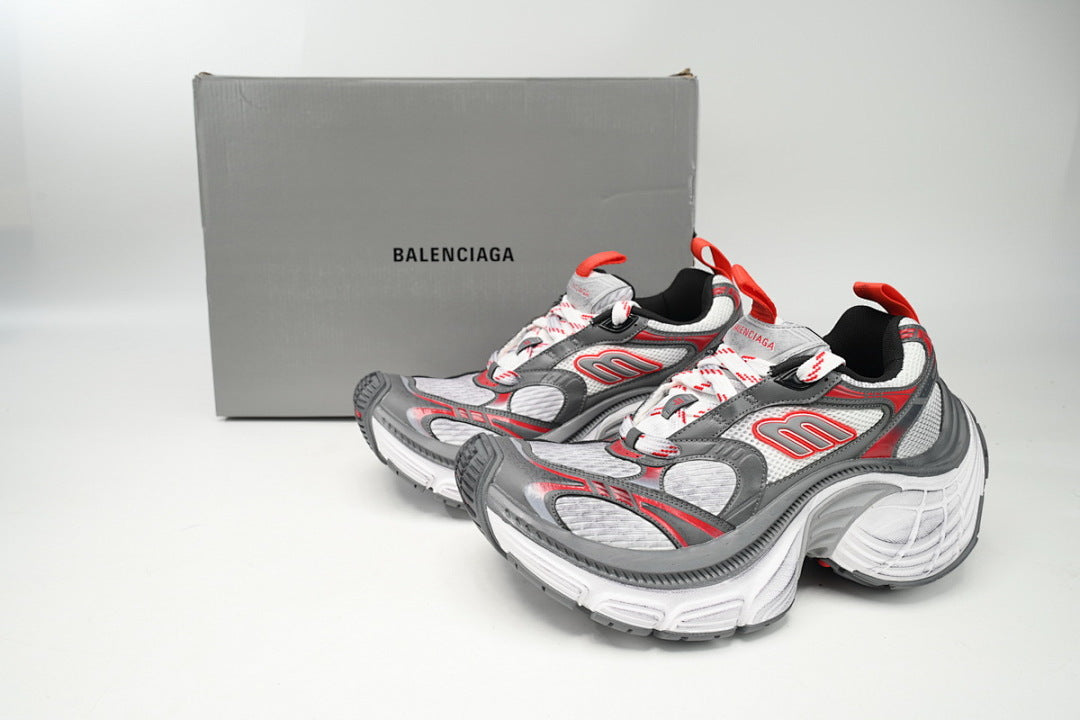 Balenciaga 10XL White Grey Red Chunky Sneakers