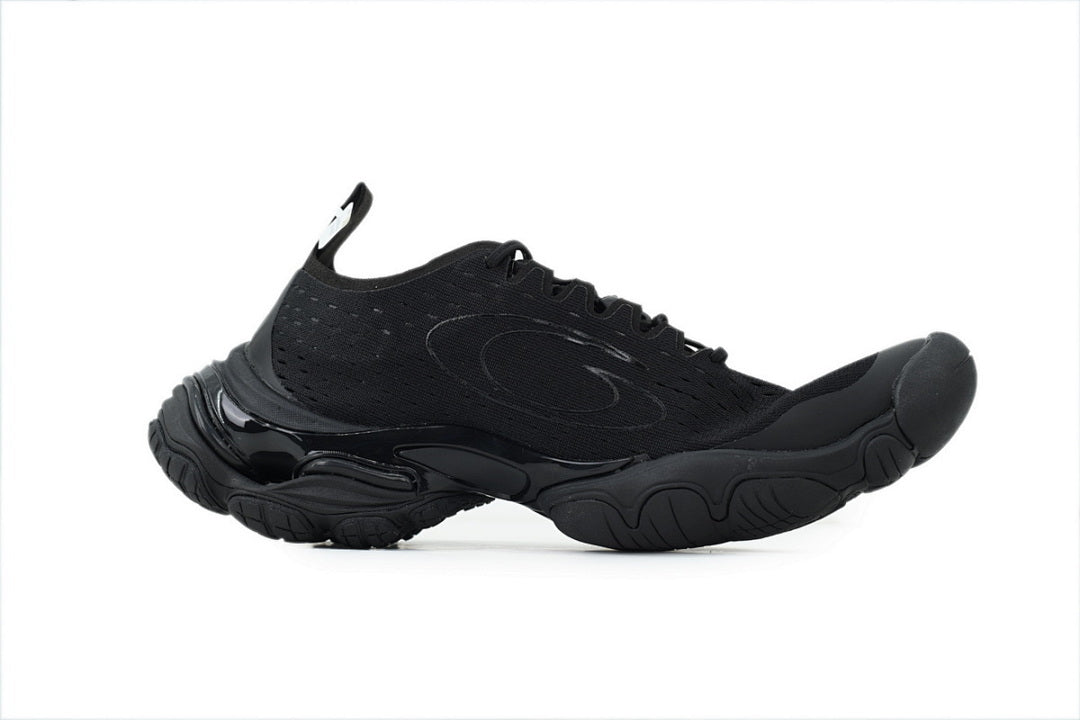 Balenciaga Circuit Black Knit & Rubber Layered Sneakers