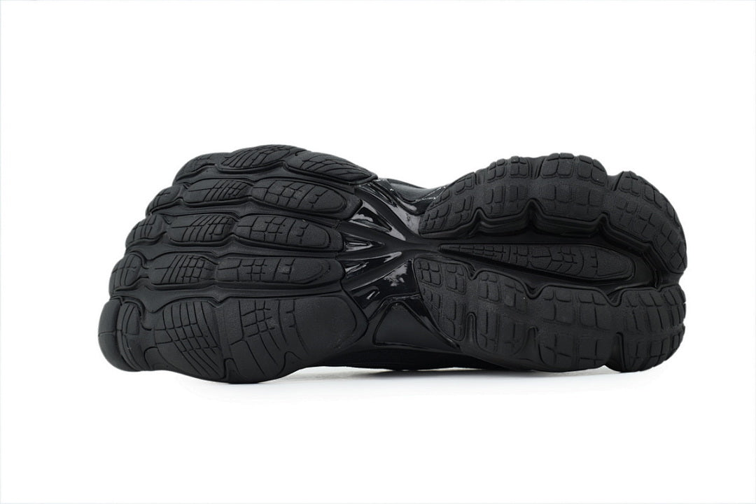 Balenciaga Circuit Black Knit & Rubber Layered Sneakers