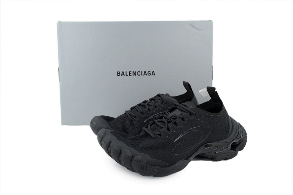 Balenciaga Circuit Black Knit & Rubber Layered Sneakers