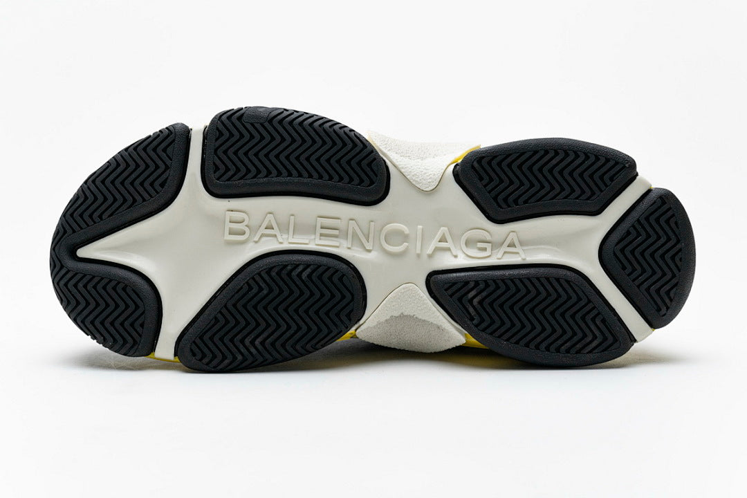 Balenciaga Triple S Sneaker Black White Yellow Chunky Dad Shoes For Men Women
