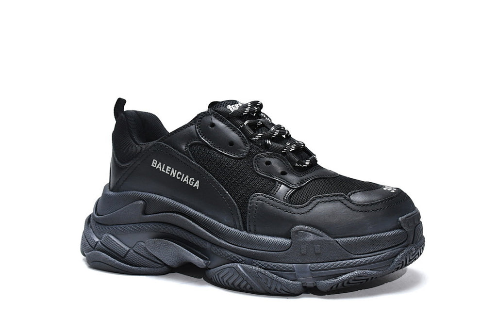Balenciaga Triple S Sneaker All Black Chunky Dad Shoes For Men Women
