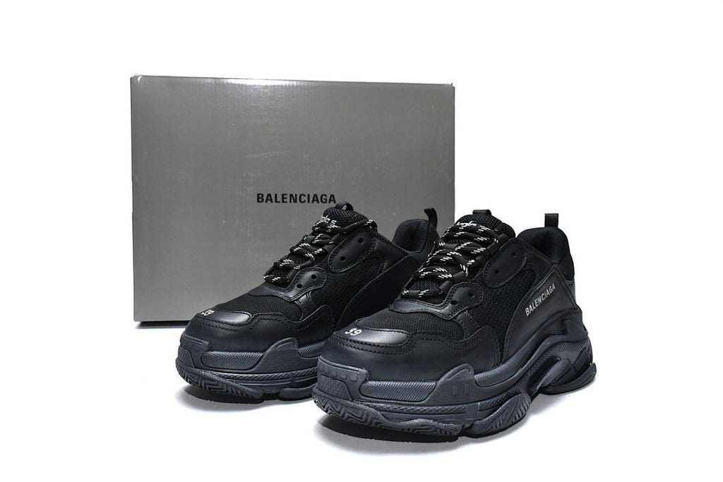 Balenciaga Triple S Sneaker All Black Chunky Dad Shoes For Men Women