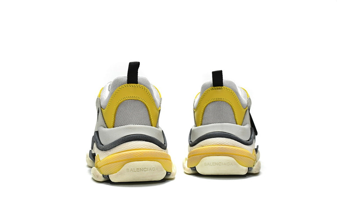 Balenciaga Triple S Sneaker Grey Yellow Chunky Dad Shoes For Men Women