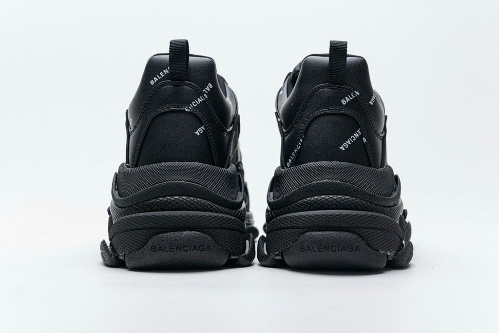 Balenciaga Triple S Sneaker Black All Over Logo Print Chunky Dad Shoes For Men Women