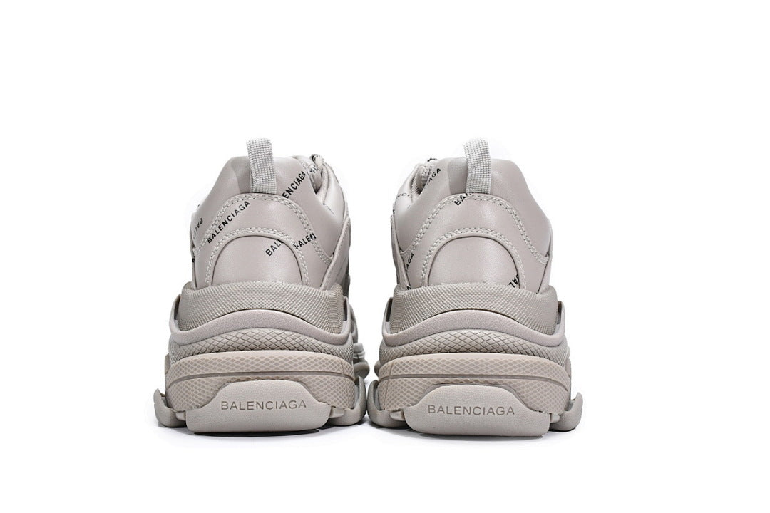 Balenciaga Triple S Sneaker Beige All Over Logo Chunky Dad Shoes For Men Women