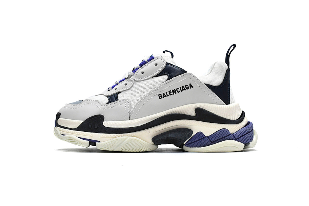 Balenciaga Triple S Sneaker Grey White Navy Purple Chunky Dad Shoes For Men Women