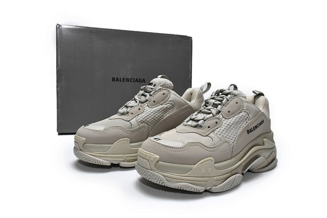 Balenciaga Triple S Sneaker Cream Beige Chunky Dad Shoes For Men Women