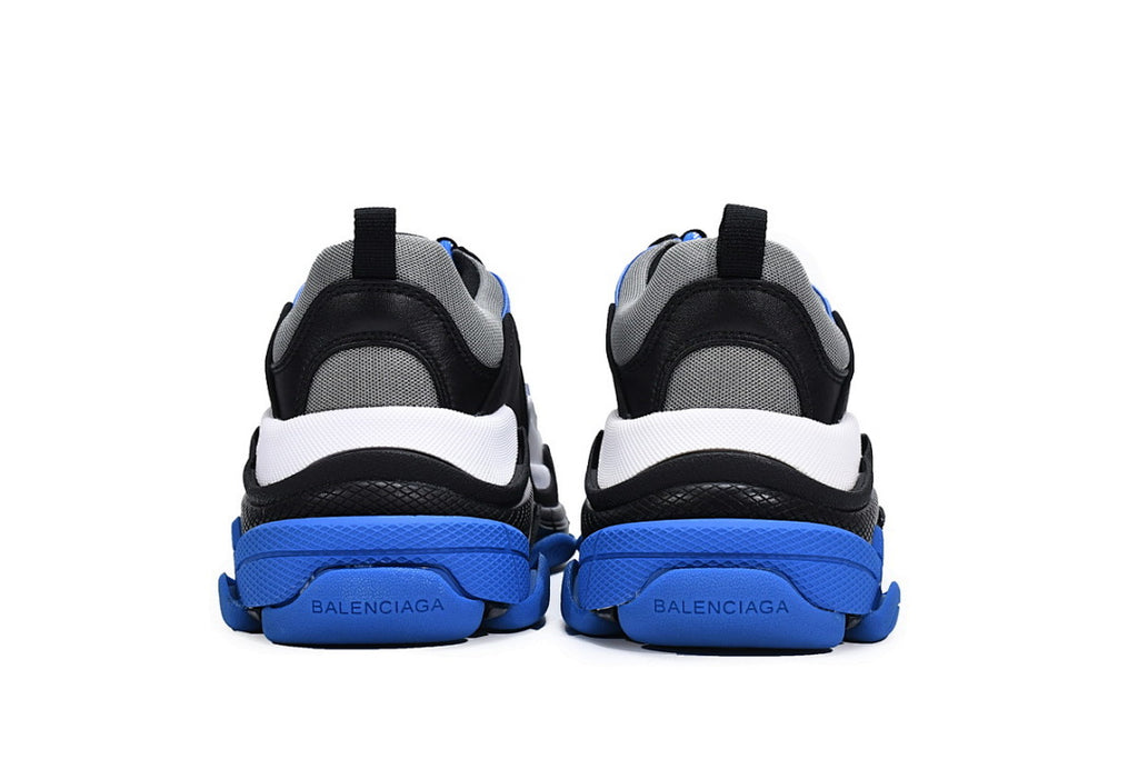 Balenciaga Triple S Sneaker White Black Bright Blue Chunky Dad Shoes For Men Women