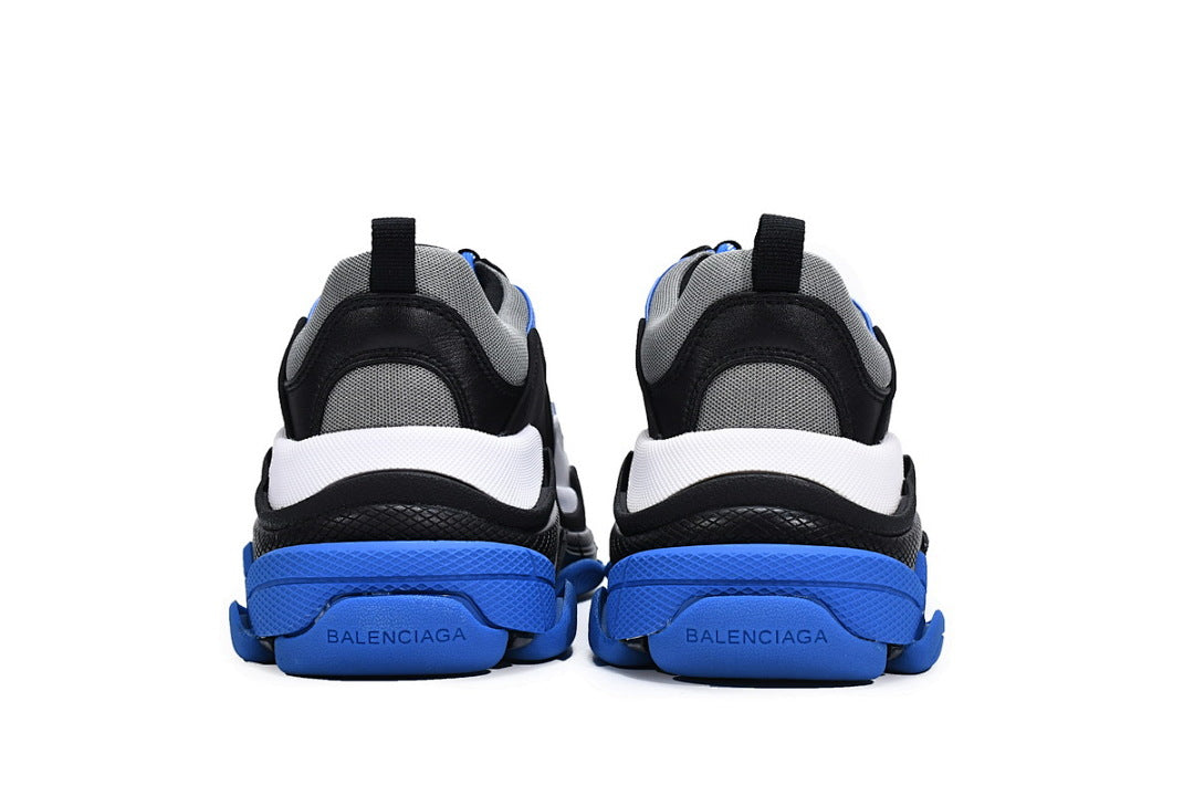 Balenciaga Triple S Sneaker White Black Bright Blue Chunky Dad Shoes For Men Women