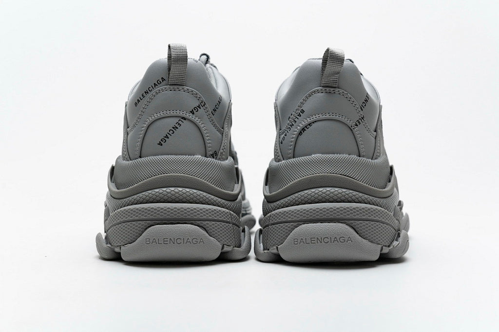 Balenciaga Triple S Sneaker Grey Allover Black Logo Chunky Dad Shoes For Men Women