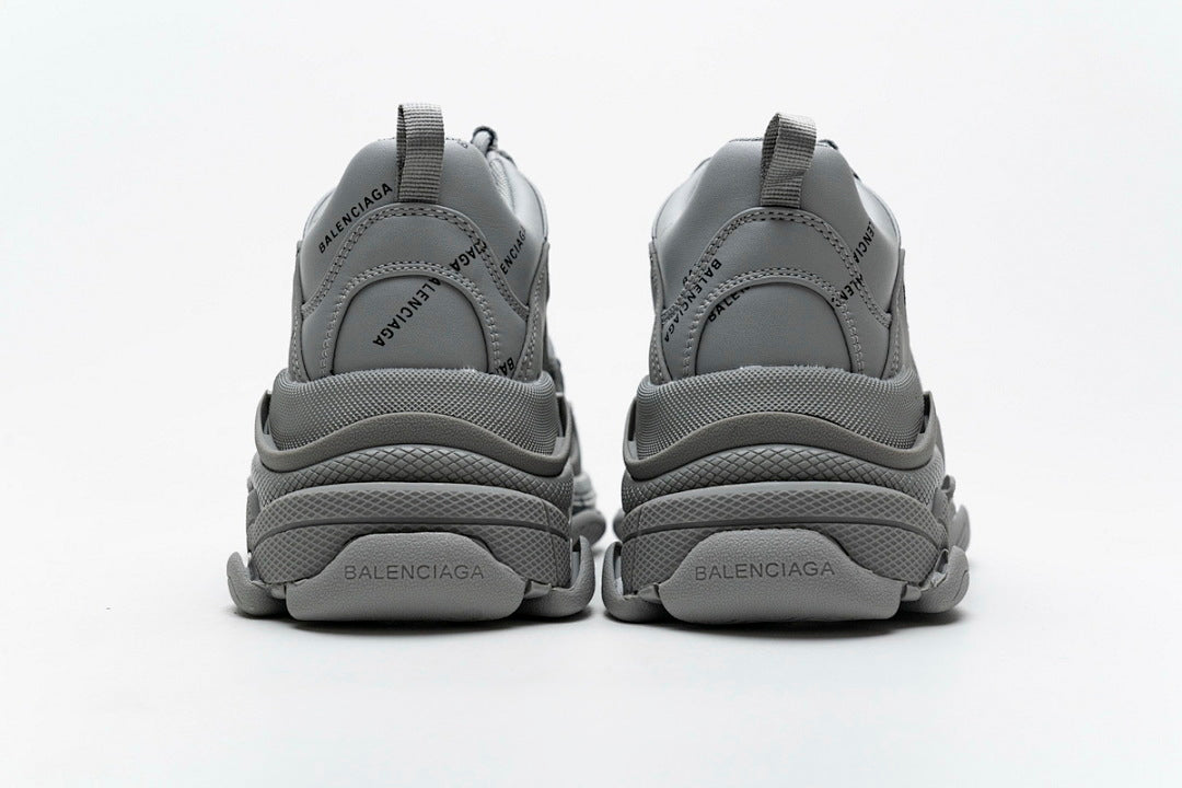 Balenciaga Triple S Sneaker Grey Allover Black Logo Chunky Dad Shoes For Men Women