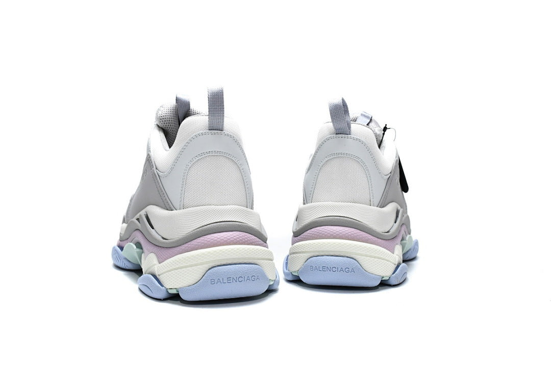 Balenciaga Triple S Sneaker Grey White Pastel Pink Blue Chunky Dad Shoes For Men Women