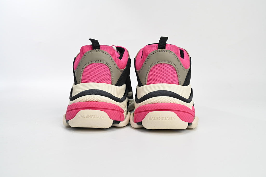 Balenciaga Triple S Sneaker Hot Pink Black Grey Chunky Dad Shoes For Men Women