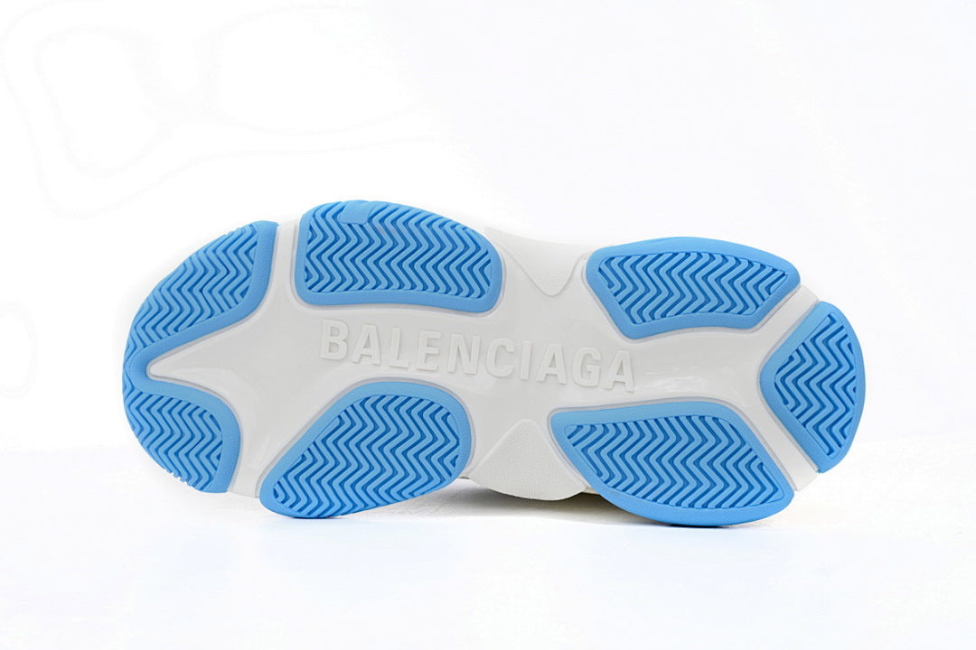 Balenciaga Triple S White & Light Blue Sneakers