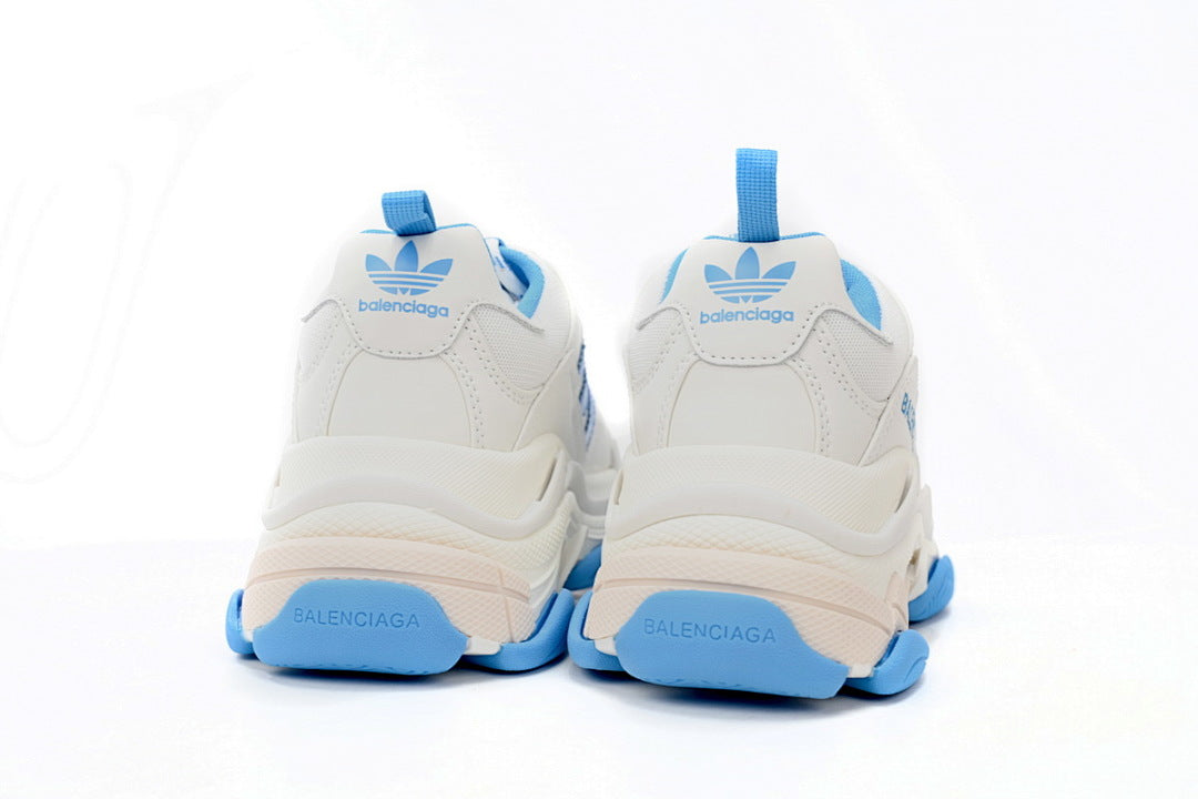 Balenciaga Triple S White & Light Blue Sneakers