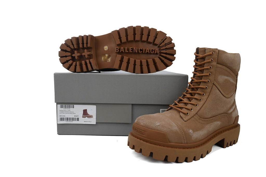 Balenciaga Combat Strike Boots Camel Brown