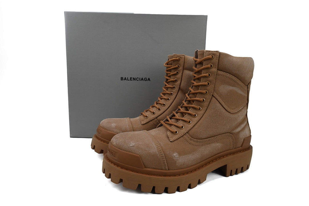 Balenciaga Combat Strike Boots Camel Brown