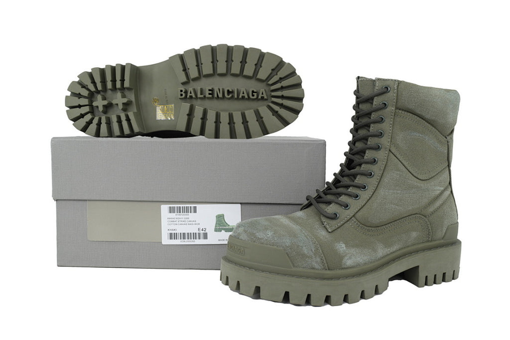 Balenciaga Combat Strike Boots Khaki Green