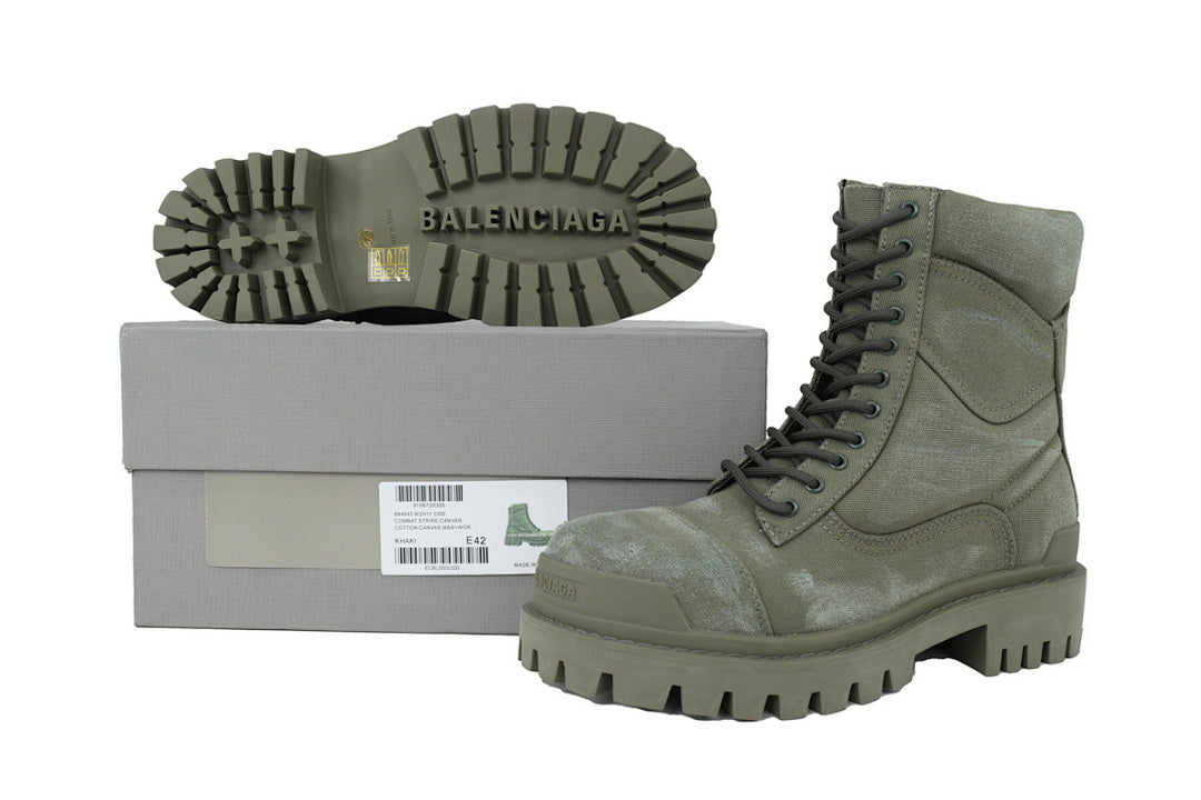 Balenciaga Combat Strike Boots Khaki Green