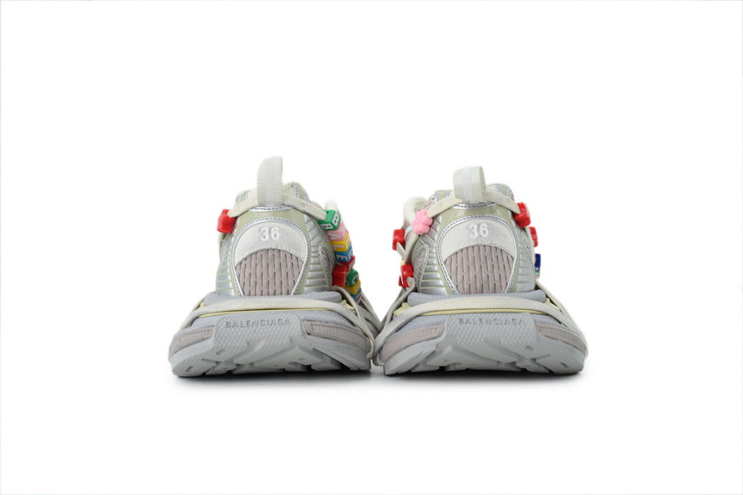 Balenciaga Runner Beige Mesh Sneakers with Flower & Star Bead Charms