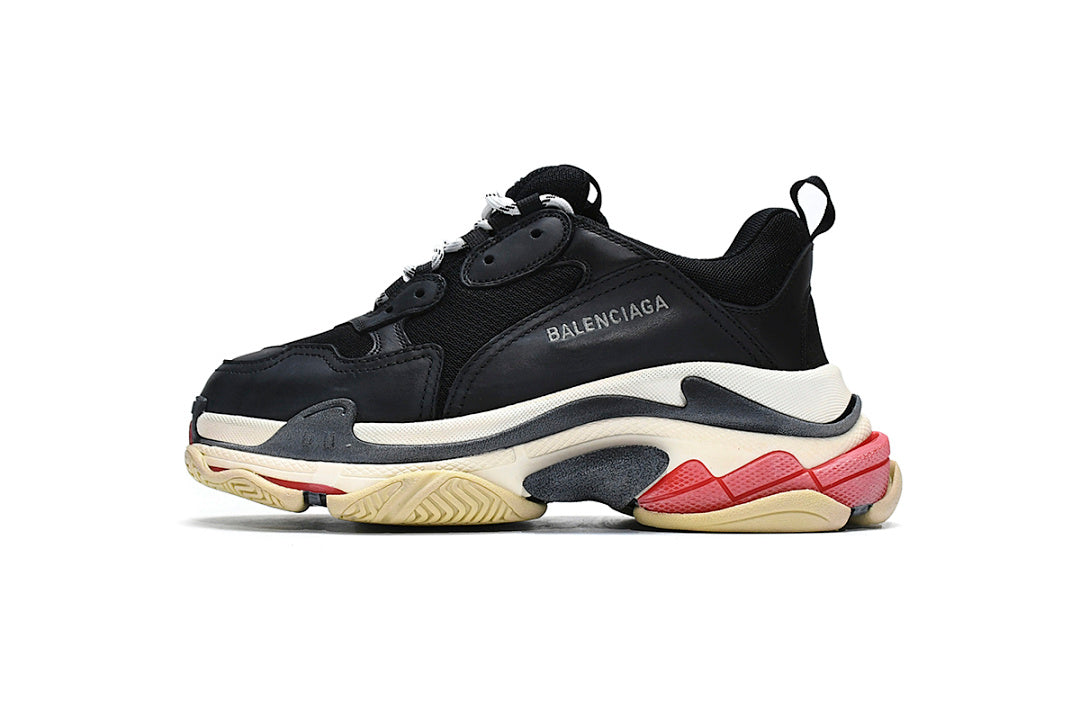 Balenciaga Triple S Sneaker Black White Red Vintage Chunky Dad Shoes For Men Women