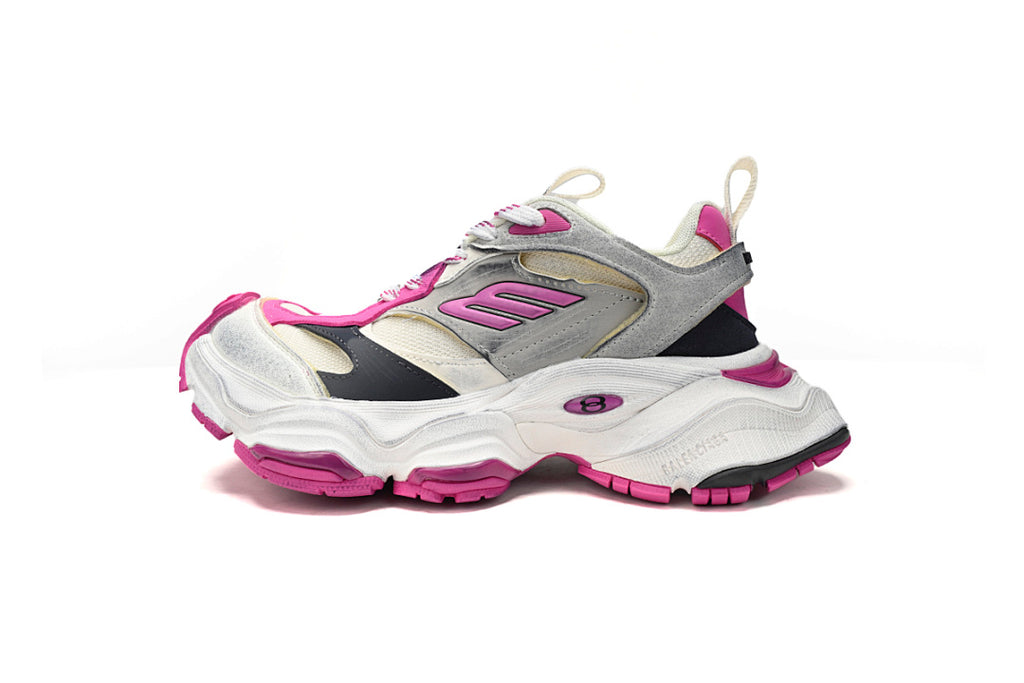 Balenciaga 10XL White Grey Fuchsia Pink Chunky Sneakers