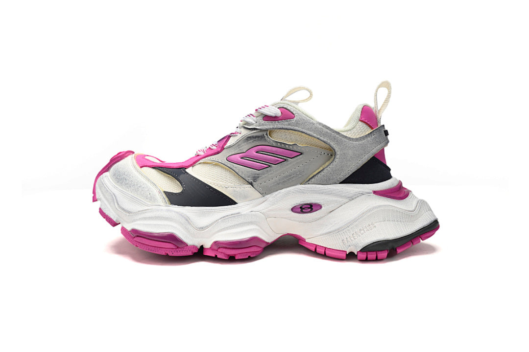 Balenciaga 10XL White Grey Fuchsia Pink Chunky Sneakers