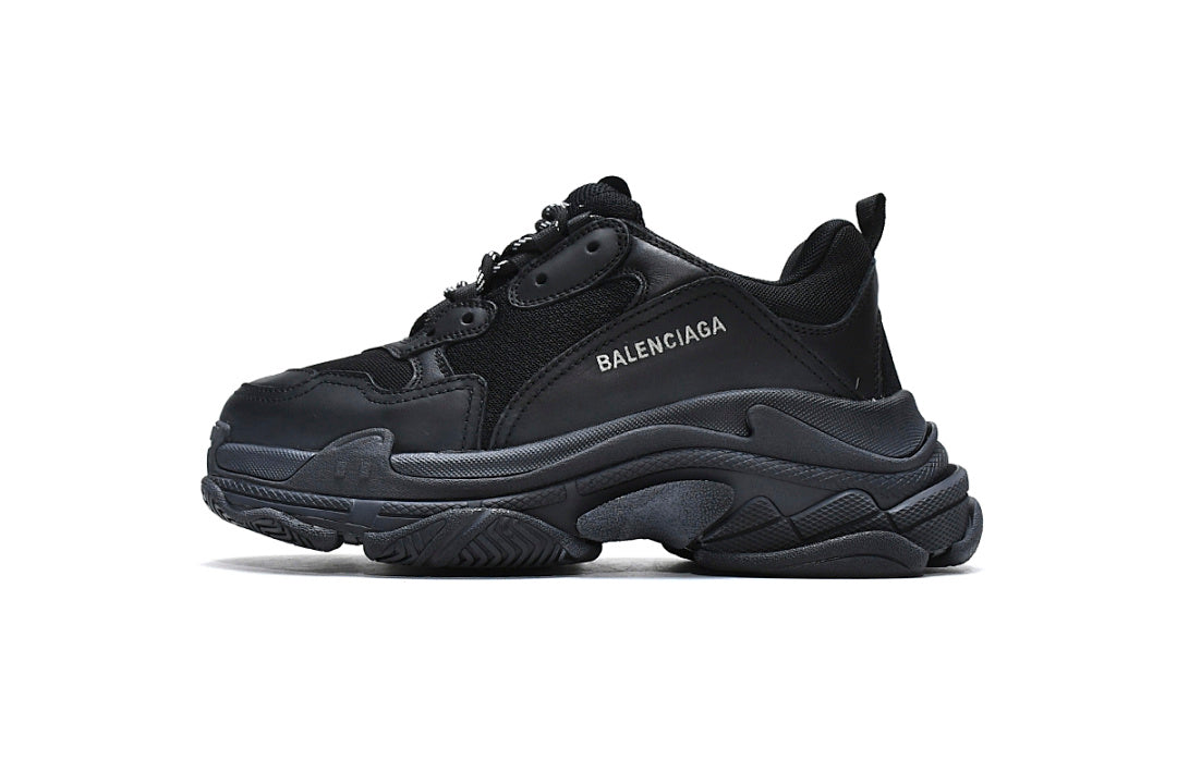 Balenciaga Triple S Sneaker All Black Chunky Dad Shoes For Men Women